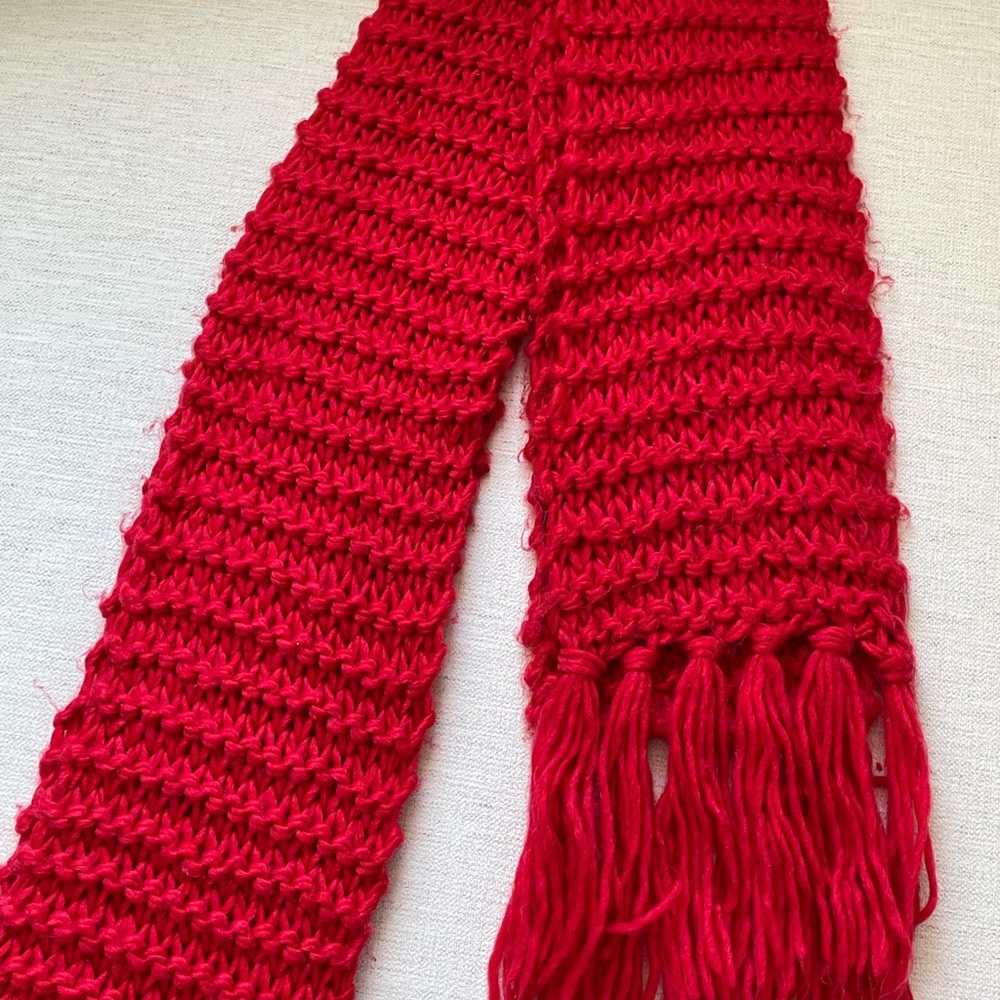 Red wool scarf